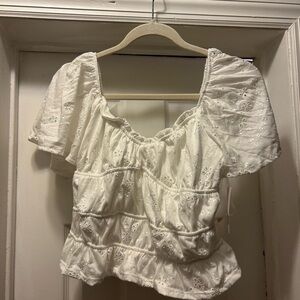 BNWT SO White Eyelet Women's Top
